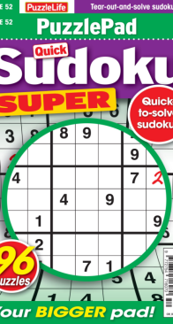 PuzzleLife PuzzlePad Quick Sudoku Super - Issue 52 - 07.2025 - English